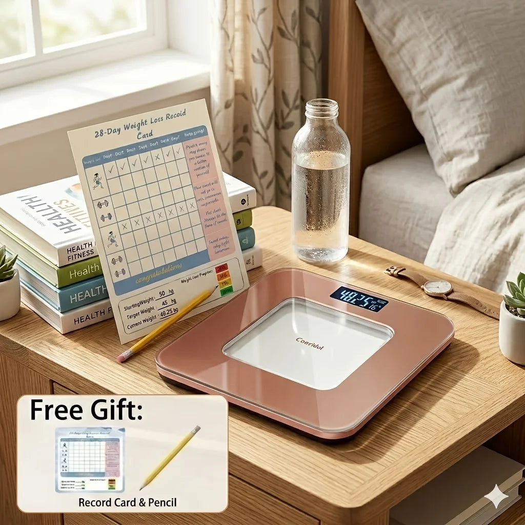 Digital Bathroom Scale, Body Weight Scale, High Precision, Large LCD Display, Max 180kg, Home Weighing Machine