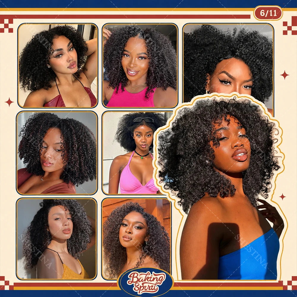 Salon Quality Honey Blonde Small Spirals Curly Miracle Knots Crochet Bulk Human Hair For Boho Braiding Knotless Pre-Separated Kinky Curly Feather Crochet Human Hair Extensions Unprocessed 100% Vietnamese Human Hair Can Ponyta