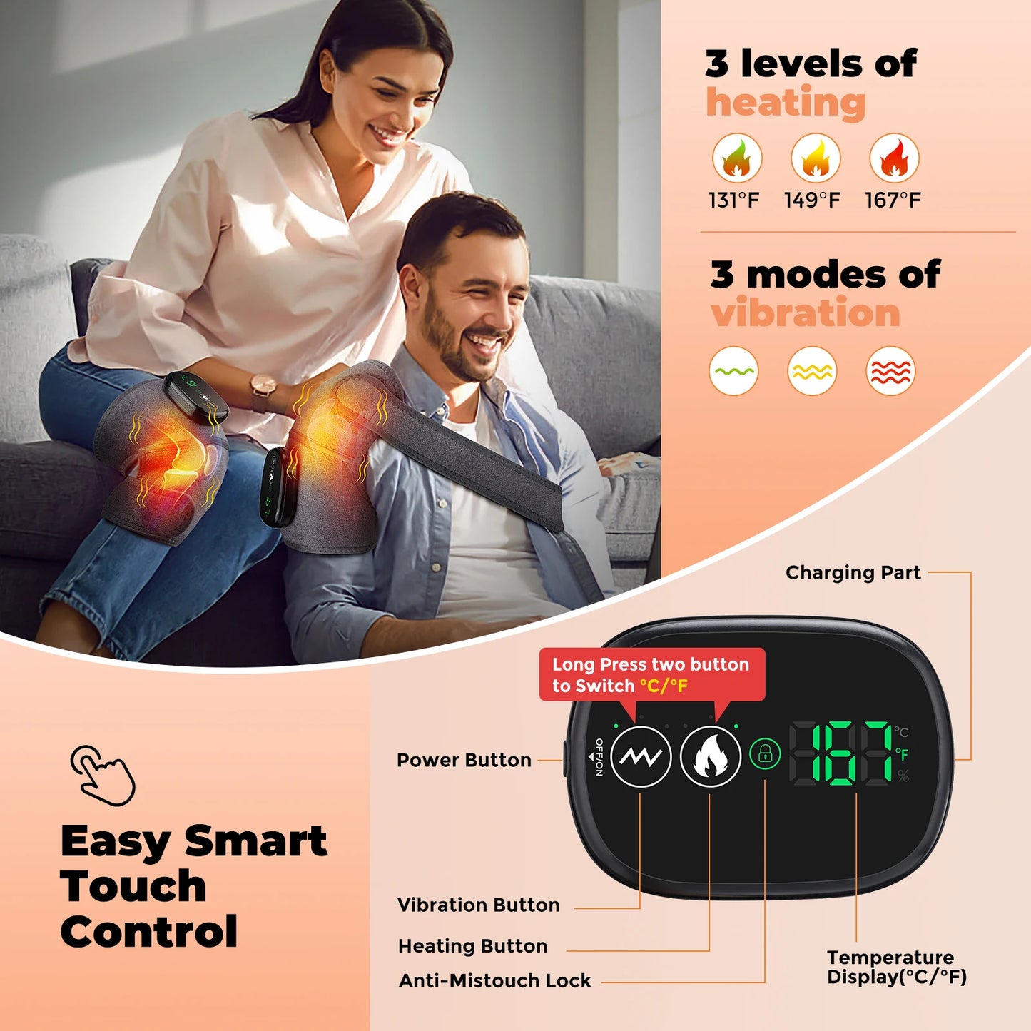 DearBeauty Electric Leg And Knee Massage With Heating And Vibration