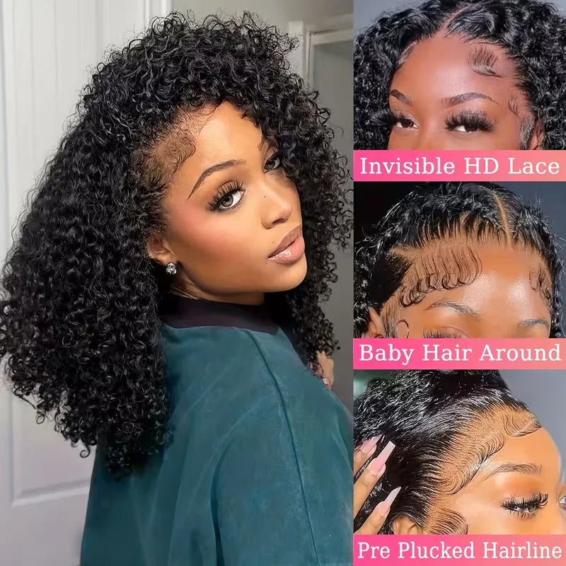 Deep Wave 4x4 5x5 Short Bob Wigs Human Hair Natural Color Brazilian Water Wave Curly 13x4 13x6 Hd Lace Front Wigs Pre Plucked