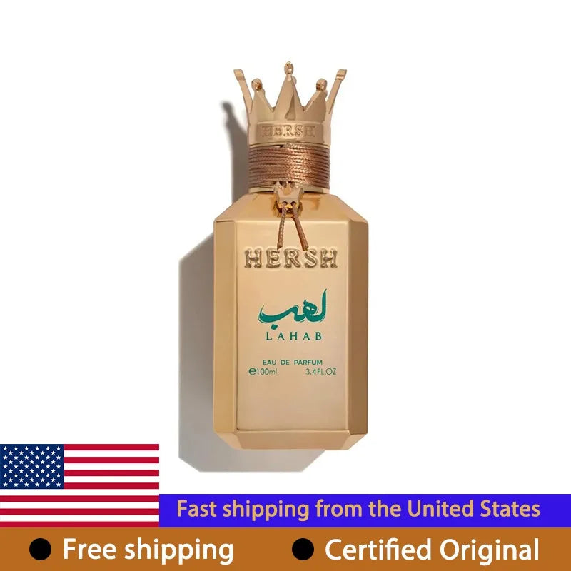Hersh Lahab Perfume by Al Ezz Oud 3.4 Oz EDP Spray Harsh Lahab Long Lasting Cologne Luxury Gold Crown Pheromones Perfume 100 ML