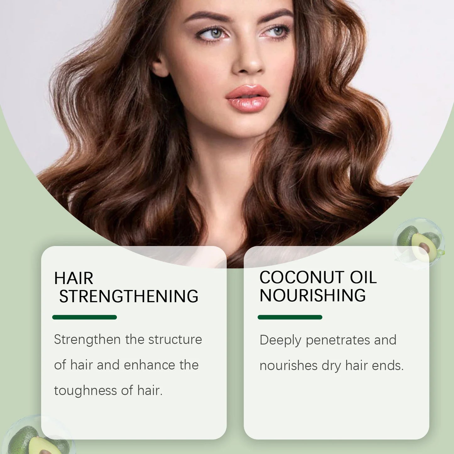 OUHOE Avocado Oil Hair Mask Moisturizing Hydrating Nourishes Dry Frizzy Hair Smooth Shiny Treatment Natural Hair Care All Hair