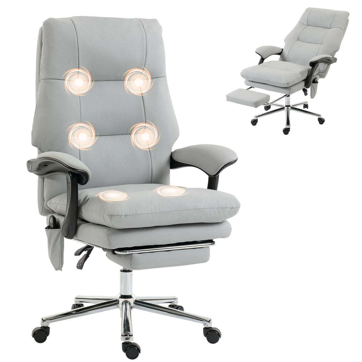 Homcom Massage Ergonomic Office Chair With Vibration Footrest