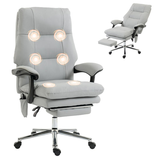 Homcom Massage Ergonomic Office Chair With Vibration Footrest