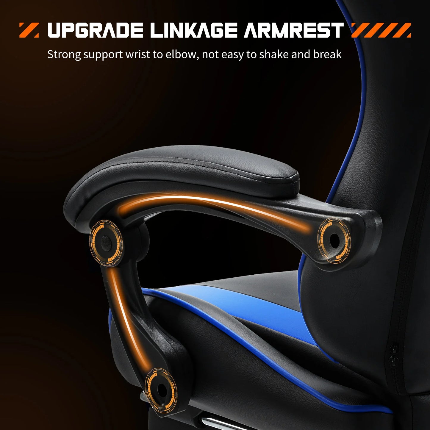 JHK Ergonomic Racing Gaming Chair PU Leather With Headrest Lumbar Support