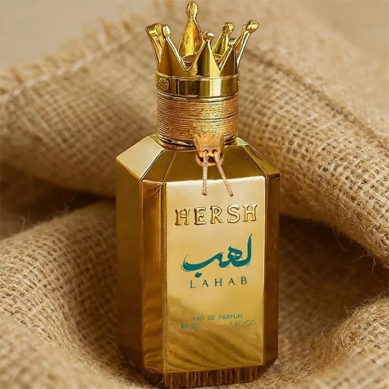 Hersh Lahab Perfume by Al Ezz Oud 3.4 Oz EDP Spray Harsh Lahab Long Lasting Cologne Luxury Gold Crown Pheromones Perfume 100 ML