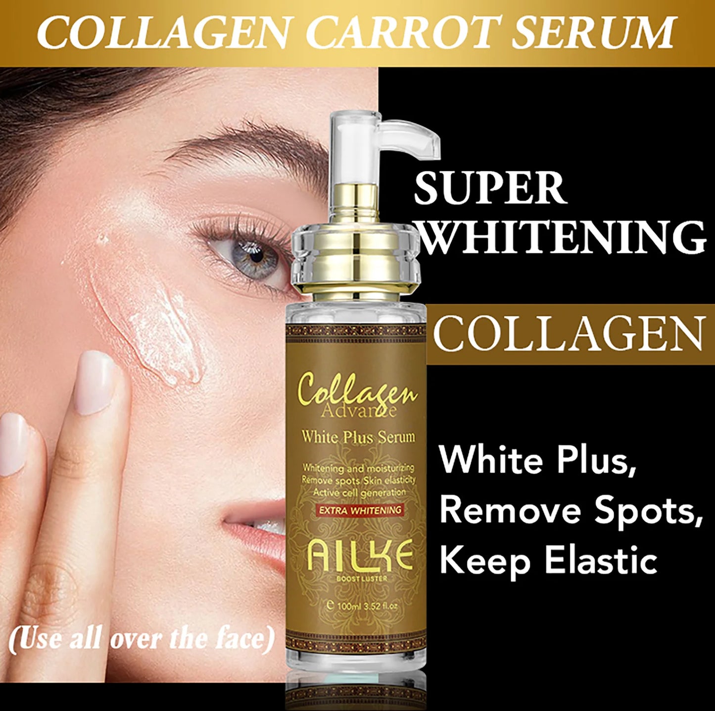 AILKE Collagen Whitening Kit, Clean Stains, Moisturizer, Hydration, Dark Spots Removal Cream, Brightening Body Lotion, Beauty