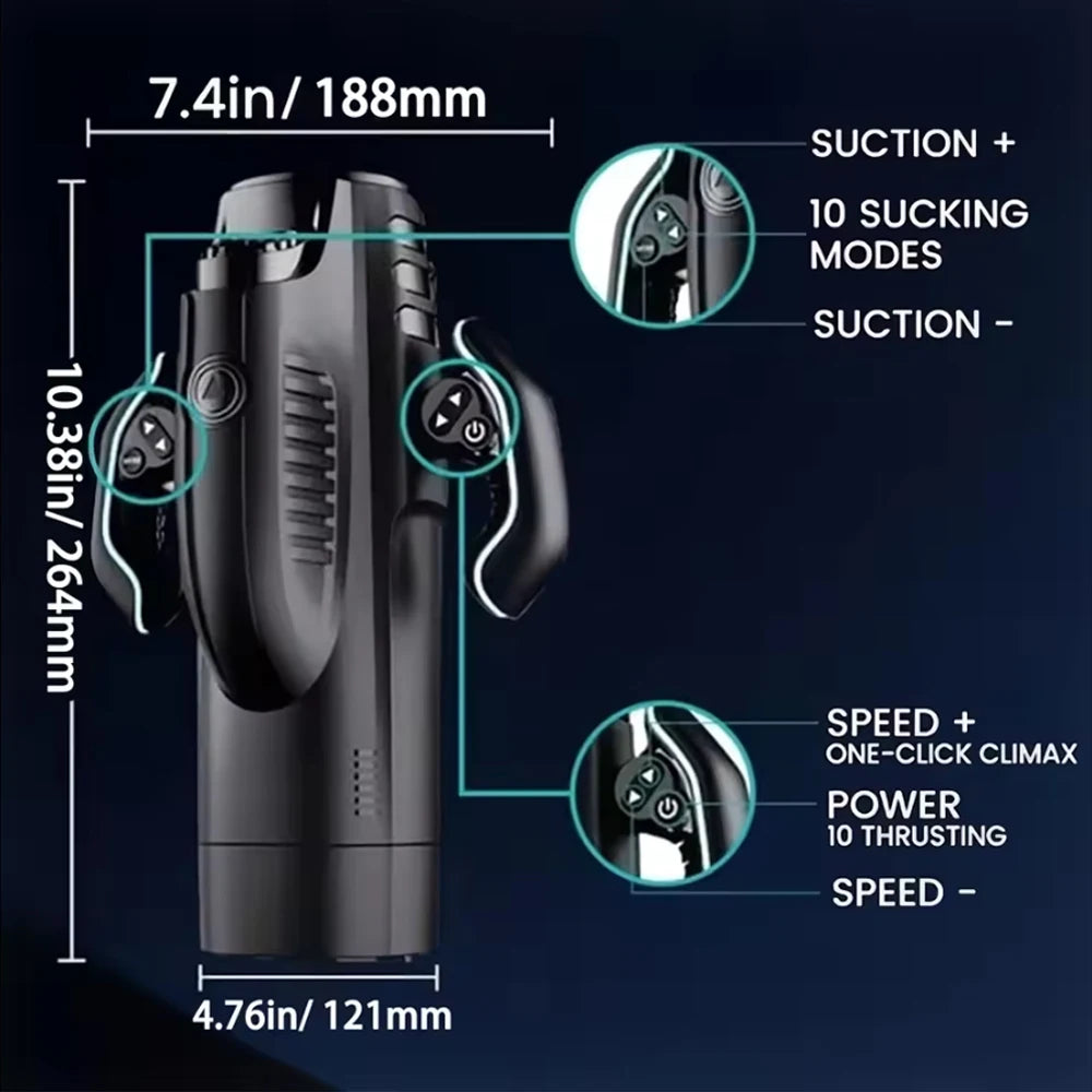 5 IN 1 Automatic Sucking Heating Telescopic Masturbator With Game Powerful Vacuum Sucking Blowjob Piston Adult Sex Toy for Men