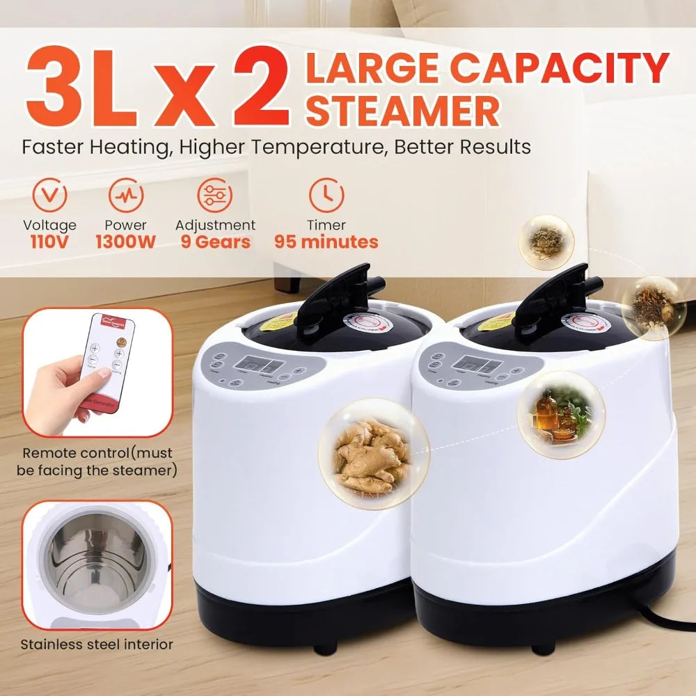 2 Person Portable Sauna Tent with Dual Steamers, Folding Chairs, 71"x49"x36", Home Spa Relaxation
