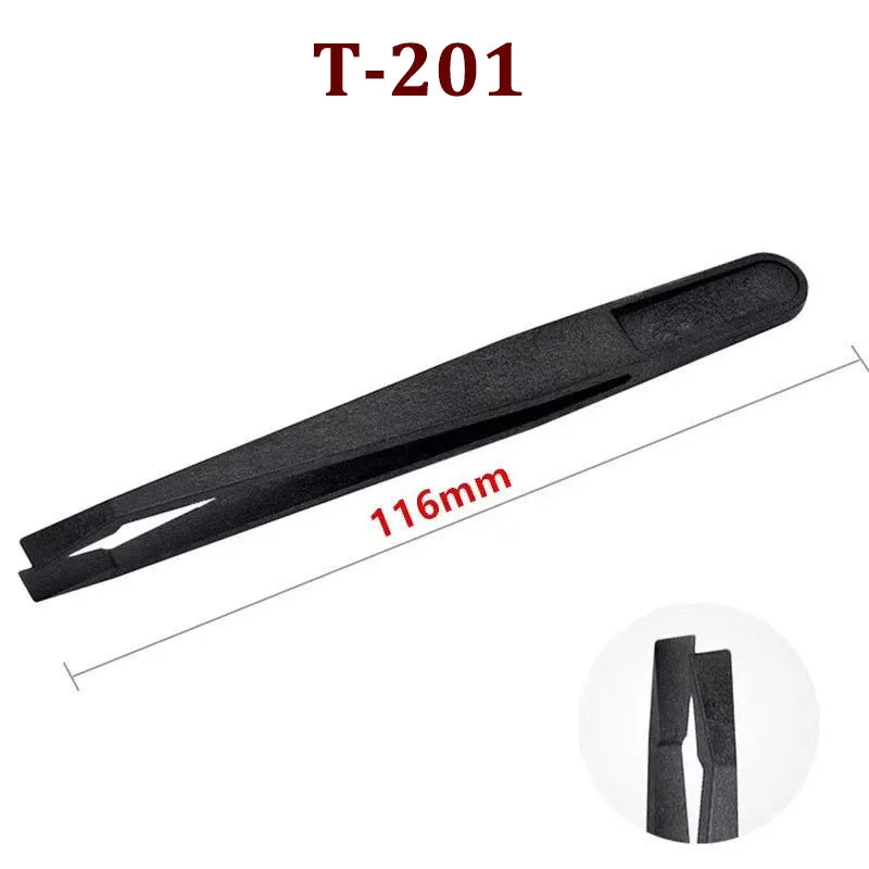 Watch Accessories Carbon Fiber Tweezers Watch Repair Tools Black Anti-static Plastic Tweezer Watch Trimmer Tools for Watchmaker