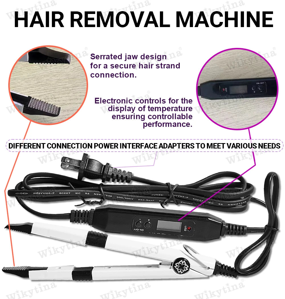 WIKYTINA Professional UV Light Hair Extension Kit - Complete Tool Set with UV Glue Remover Machine UV Hair Extension Machine