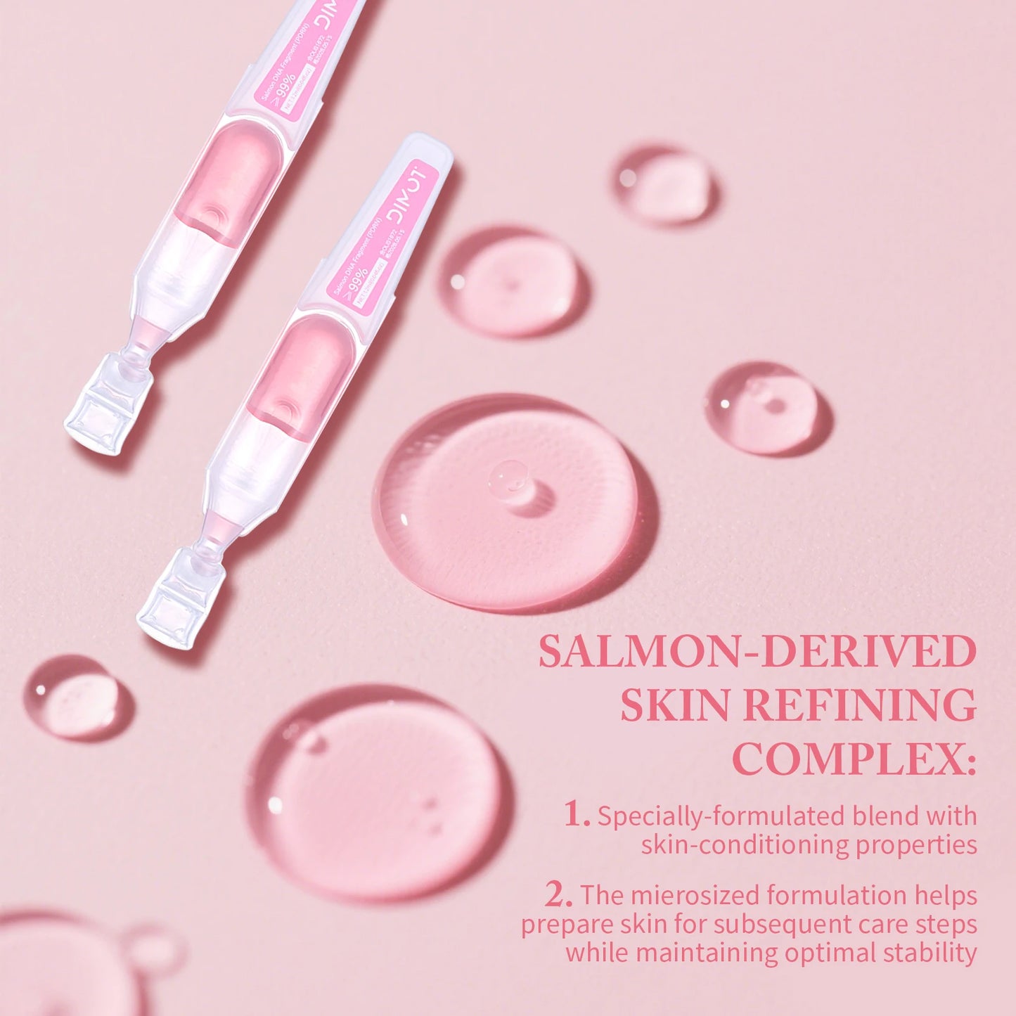 30pcs/Box PDRN Pink One Day Serum Deep Moisturizing,Repairs,Brightens,Reduces Sagging Skin Care Essence Multi-effect Benefits