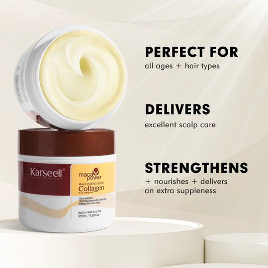 Karseell 100ML Collagen Hair Mask Deep Repair Damage Argan Oil Collagen Hair Treatment  Prevent Hair Breakage for All Hair Types