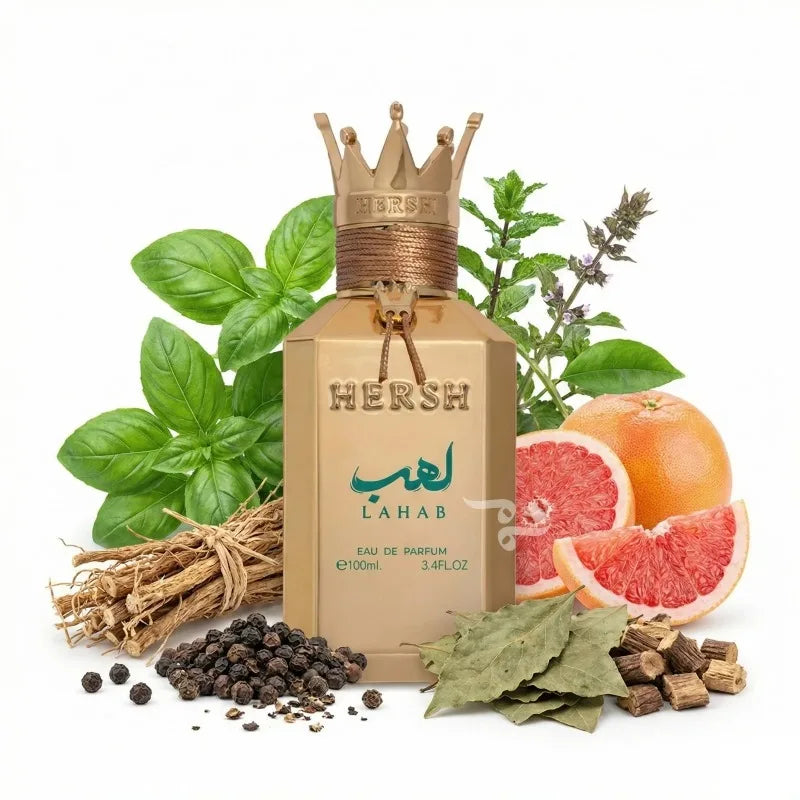 Hersh Lahab Perfume by Al Ezz Oud 3.4 Oz EDP Spray Harsh Lahab Long Lasting Cologne Luxury Gold Crown Pheromones Perfume 100 ML