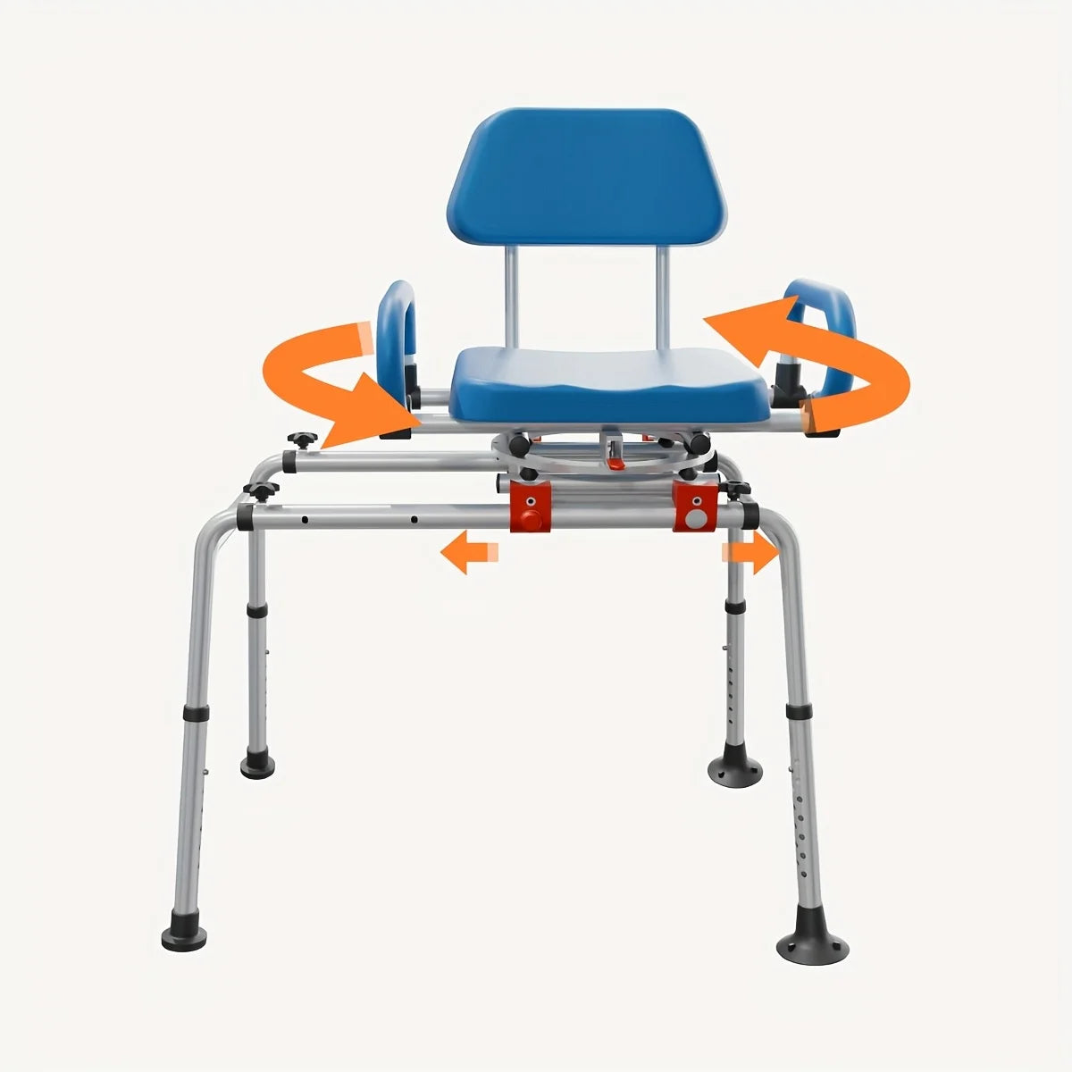 Swivel Sliding Shower Transfer Bench Adjustable Height With Safety Belt