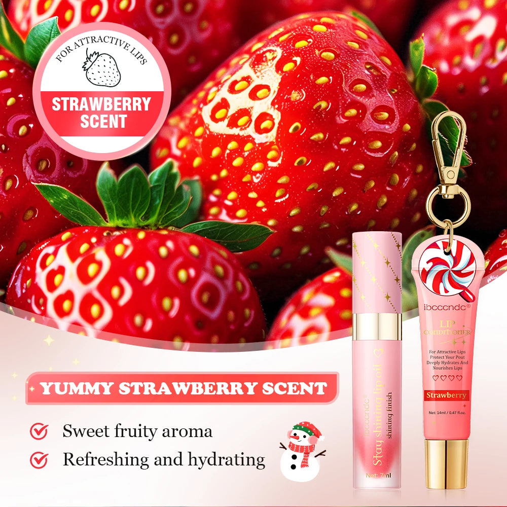 Lakerain Lip oil Lip Balm Set Deep Hydrates Smoothing Lips Moisturizing Glossy Long Lasting Shining Lip Skin Care Gift Kit