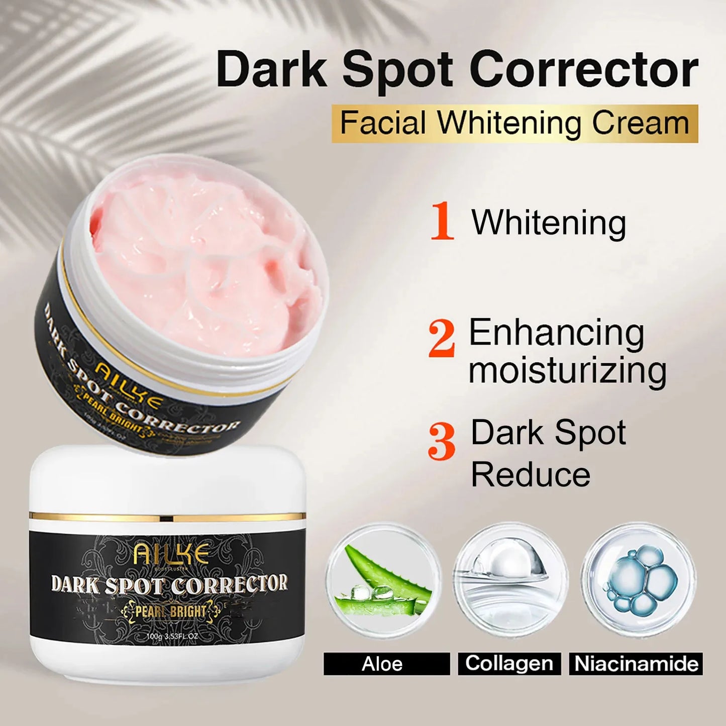AILKE Collagen Beauty Skin Care, Anti Spots, Pigmentation, Lightening, Even Skin Tone, For Dark, Black, African and Caramel Skin