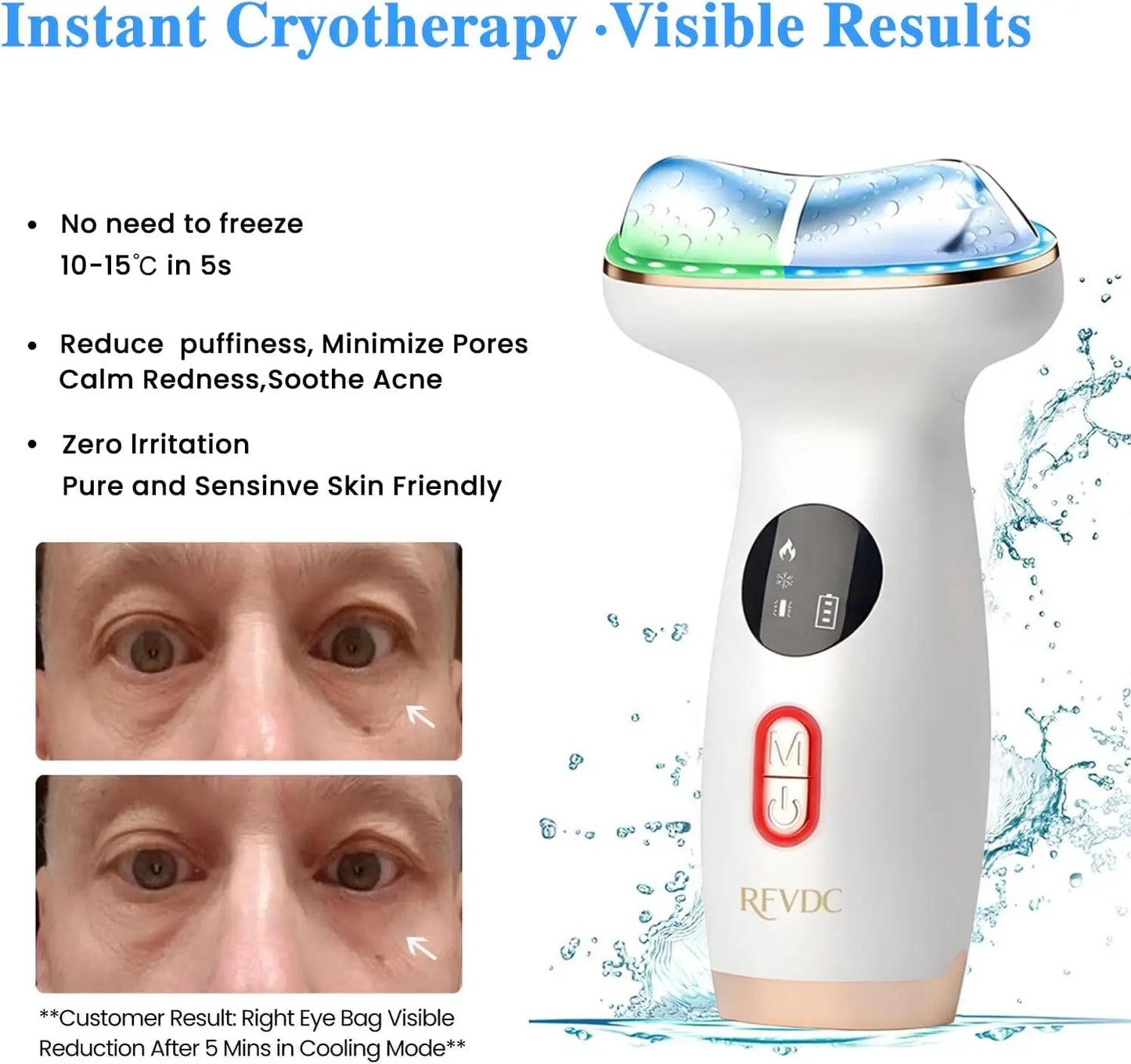 7-in-1 Facial Massager with Hot/Cold Therapy, Red Light & Gua Sha for Skin Tightening and Depuffing