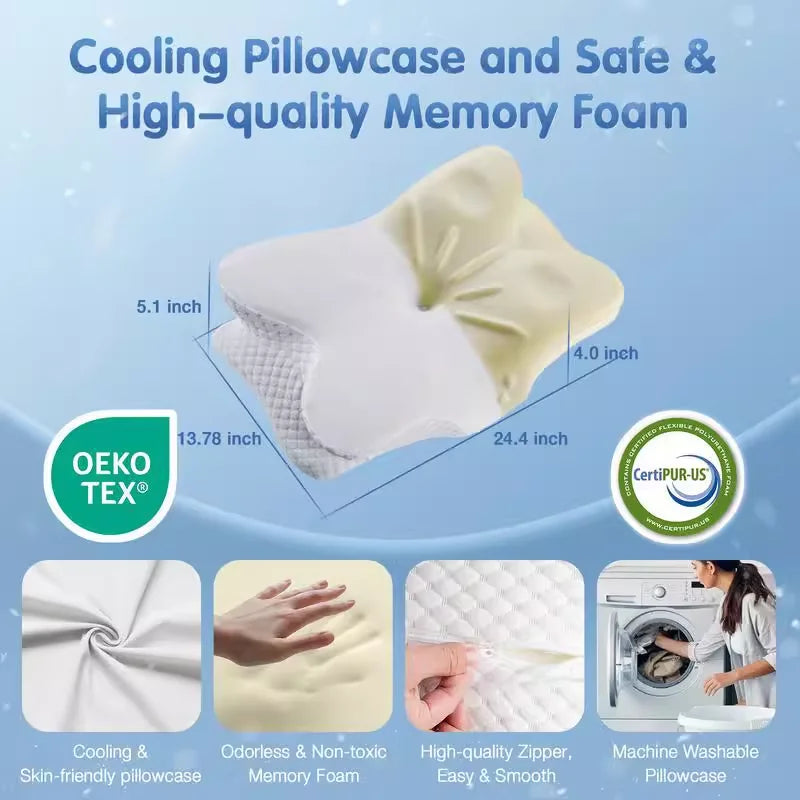 Ergonomic Orthopedic Memory Foam Pillow Breathable Shoulder Pain Soft Memory Sleeping Cervical Pillow Mat Shoulder Neck Massager
