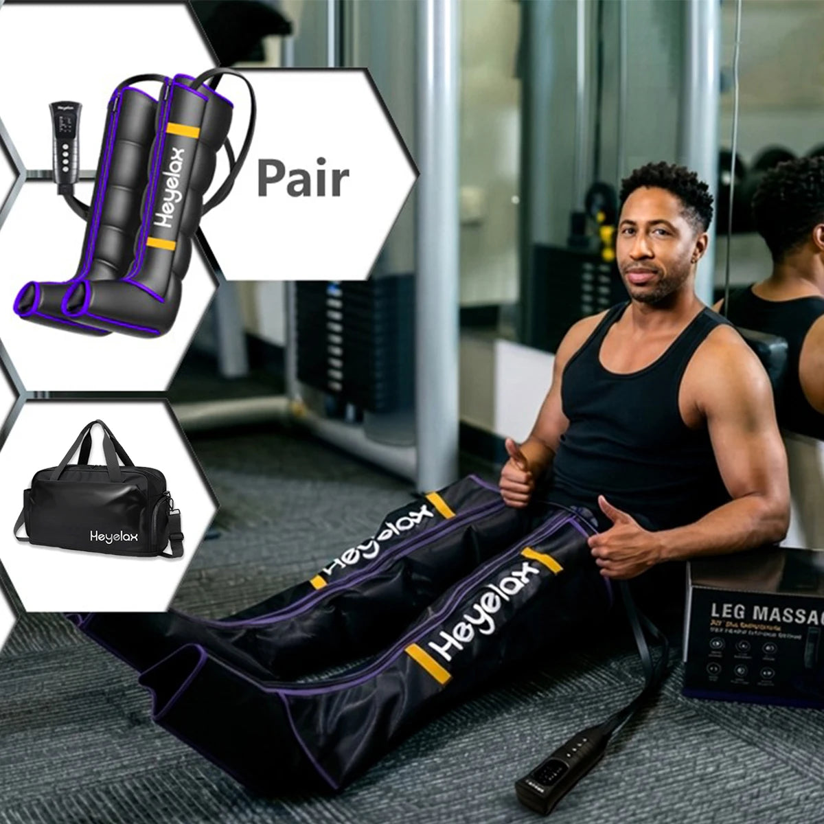 Heyelax Leg Compression Massager Boots for Circulation and Recovery
