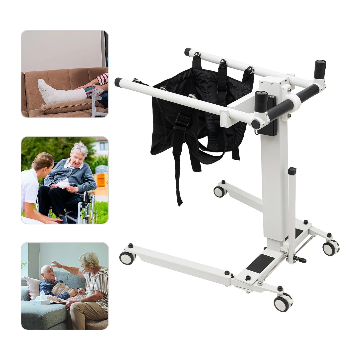 Electric Patient Lift Transfer Chair Lift for Home Wheelchair, Adjustable Height Bathroom Wheelchairs,Electric Lift Wheelchair