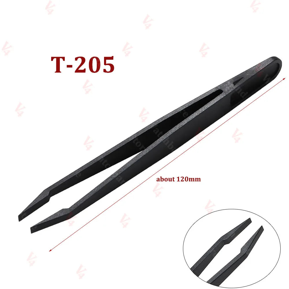 Watch Accessories Carbon Fiber Tweezers Watch Repair Tools Black Anti-static Plastic Tweezer Watch Trimmer Tools for Watchmaker