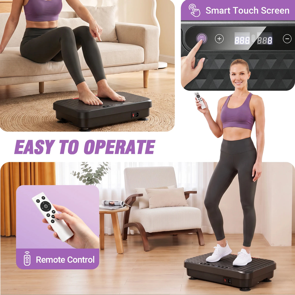 Vibration Plate Trainer With Bluetooth Music And LED Ambient Lights