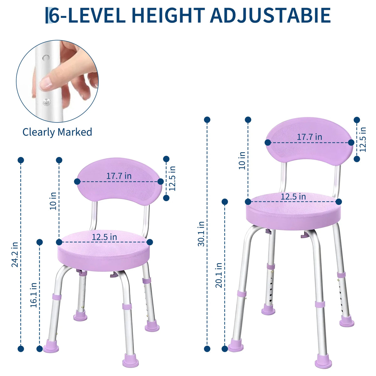 60° Swivel Shower Chair with Backrest – Non-Slip, Height Adjustable Bath Seat – Compact Support for Elderly, Seniors & Disabled – Supports 150kg