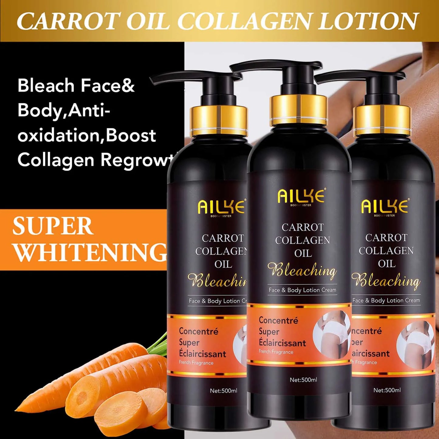 AILKE Collagen Whitening Kit, Clean Stains, Moisturizer, Hydration, Dark Spots Removal Cream, Brightening Body Lotion, Beauty
