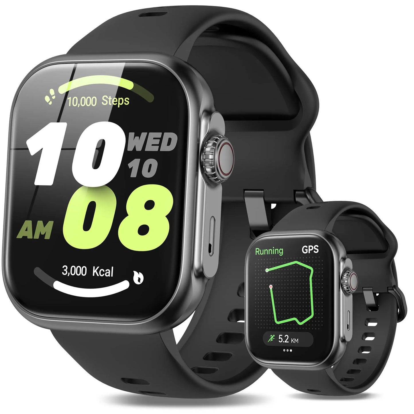 Little meatball, Smart Watch, Fitness Tracker, SpO2 Sleep Monitor, 1.83-inch Wireless Talk 13-Day Battery, (Black)