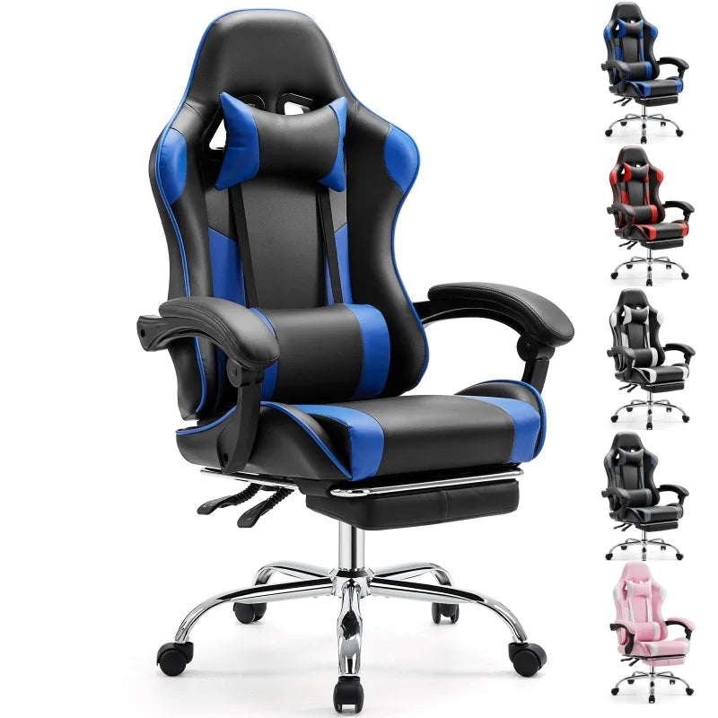 JHK Ergonomic Racing Gaming Chair PU Leather With Headrest Lumbar Support