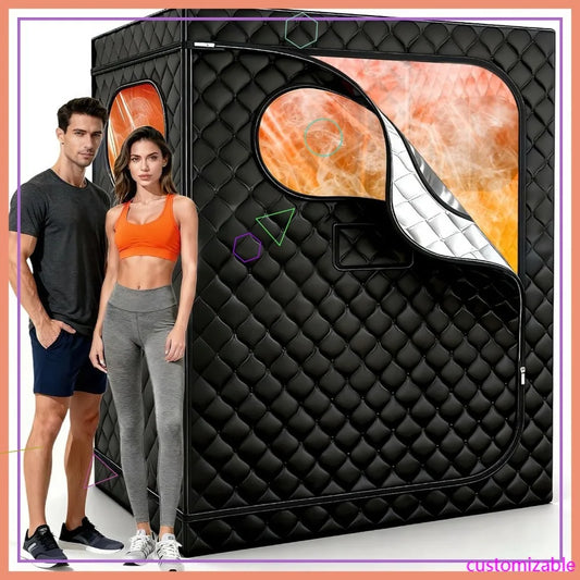 2 Person Portable Sauna Tent with Dual Steamers, Folding Chairs, 71"x49"x36", Home Spa Relaxation