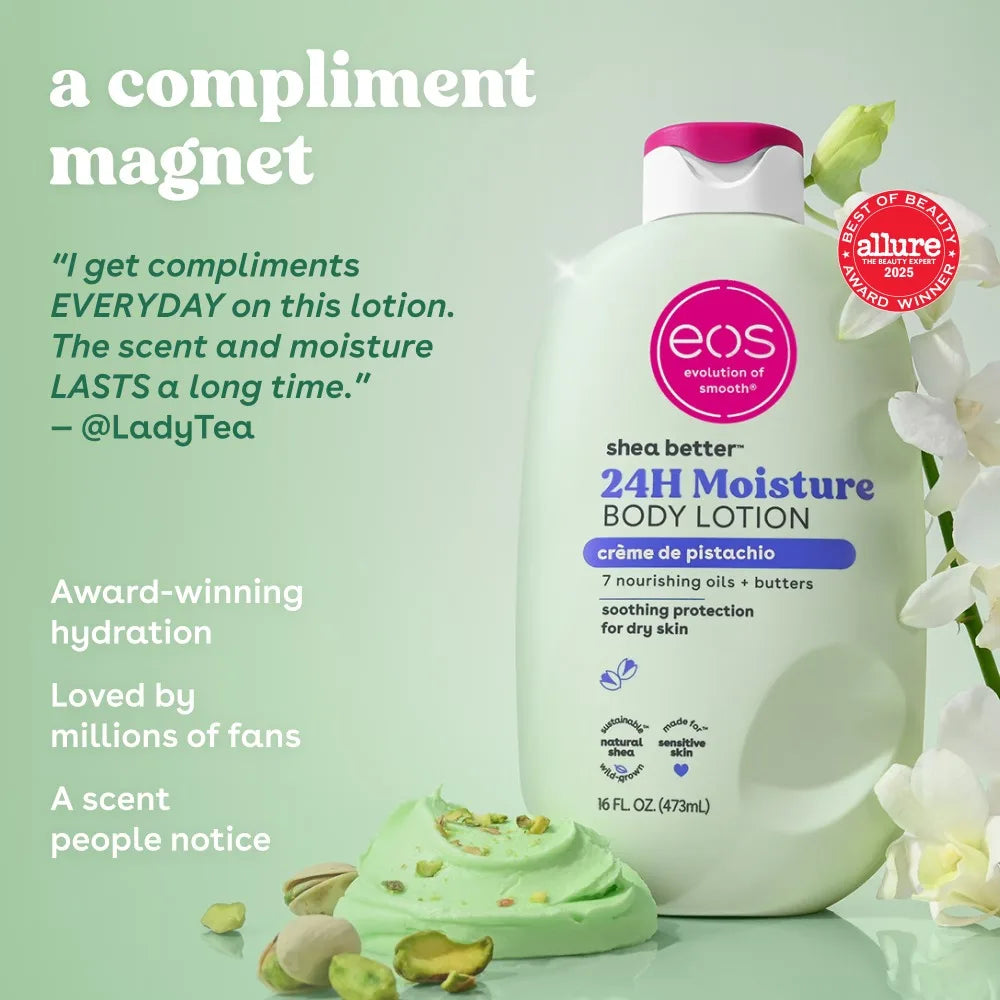 Moisturizing Body Lotion for Dry Skin Shea Butter Pistachio Cream Scent Nourishing and Soothing 16 Fl Oz Large Bottle