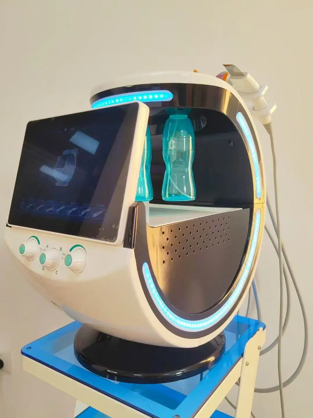 7 in 1 Smart Ice Blue Hydra-Oxygen Small Bubble Skin Detector Ultrasonic Hydra Skin Care Facial