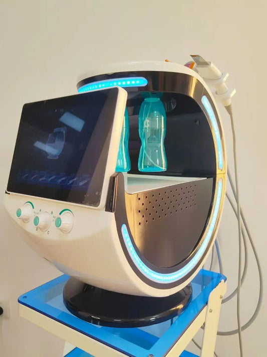 7 in 1 Smart Ice Blue Hydra-Oxygen Small Bubble Skin Detector Ultrasonic Hydra Skin Care Facial