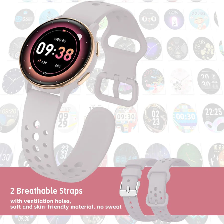 Women's smartwatch, ultra-clear screen activity tracker for iPhone/Android, more than 110 sports modes，purple