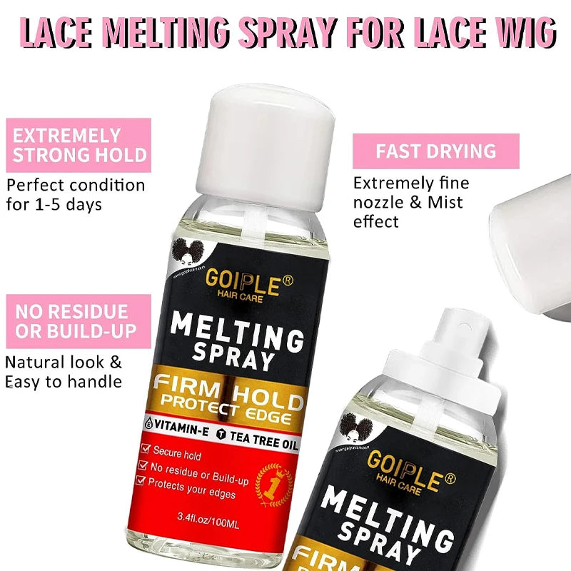 GOIPLE Edge Control Wax Stick Kit for Slick Baby Hair Lace Wig Extensions Adhesive Glue Gel Hair Tool Melting Spray Tint Mousse