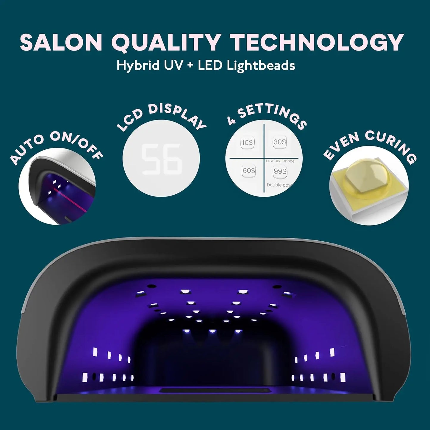 UV LED Nail Lamp With Sensor And Timer For GelPolish