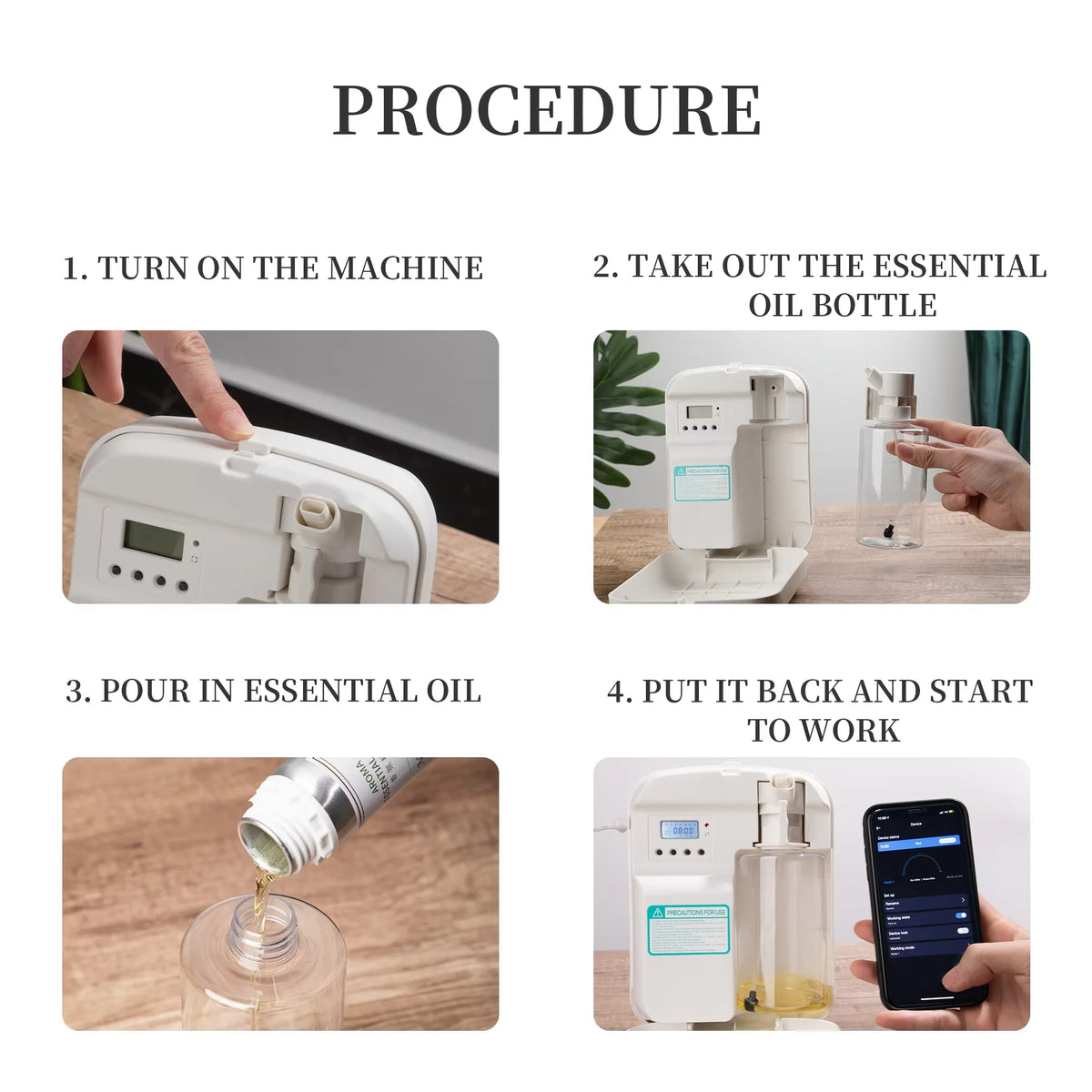 NAMSTE Aroma Diffuser 1000m³ Electric Aromatic Oasis 400ML Essential Oil Capacity Air Freshener Bluetooth Control Incense Burner