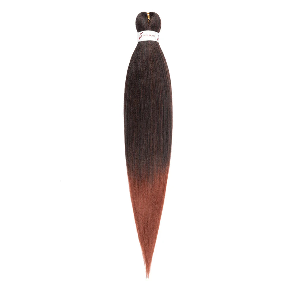 Pre-stretched Braids Hair Professional Itch Free Hot Water Setting Synthetic Fiber Ombre Yaki Texture Braid Hair Extensions