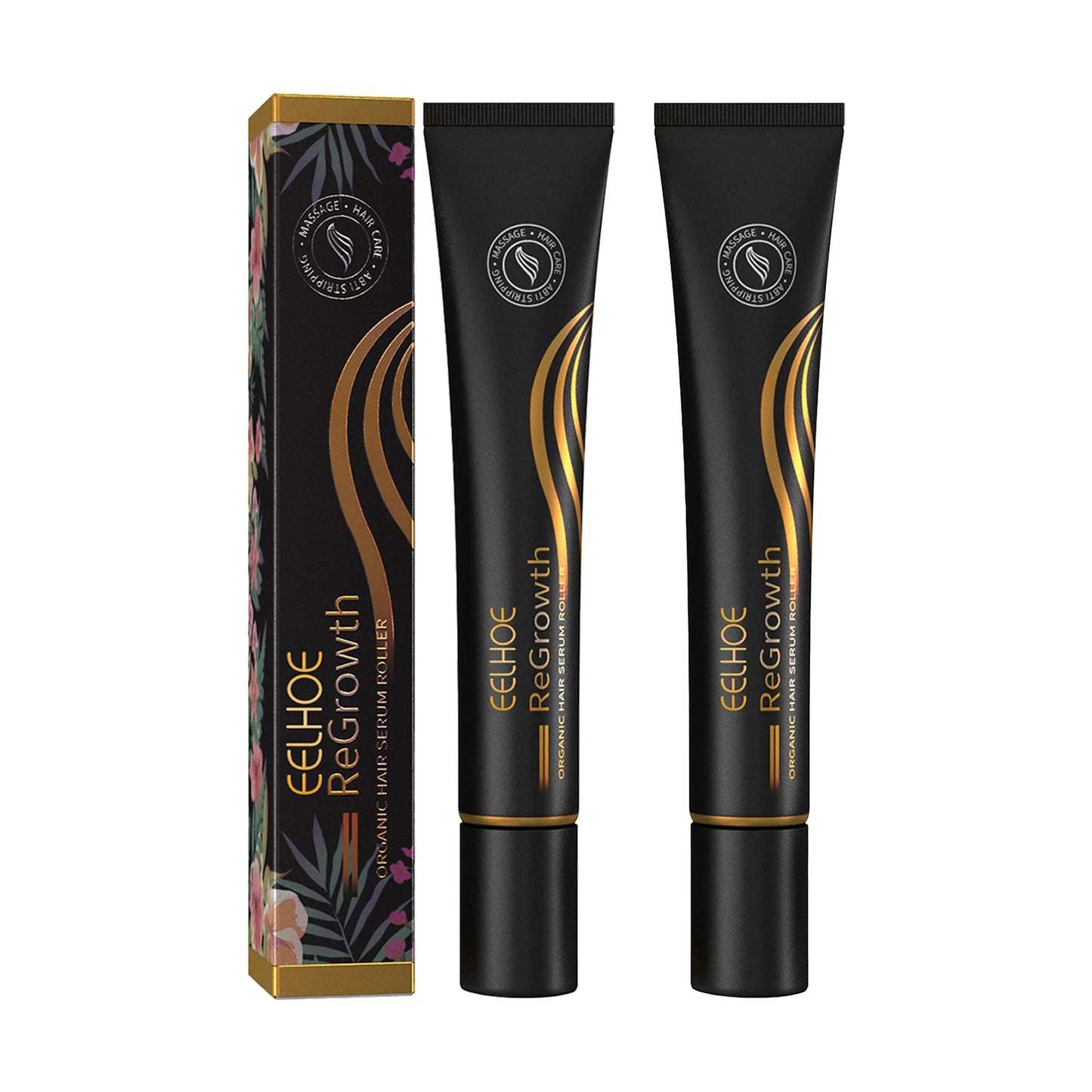 EELHOE Regrowth Hair Serum With Roller Massage Scalp Pure Natural Nourishing Roots Prevent Hair Loss Damage Thickness Hairs Care