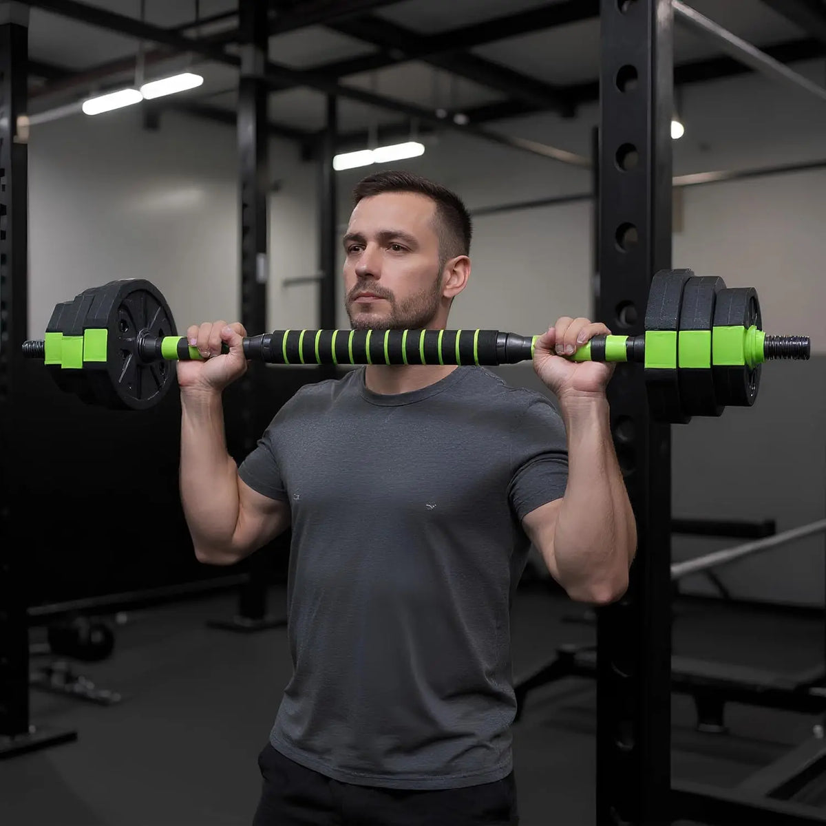 Adjustable Dumbbell Set With Kettlebell Barbell And Push Up Stand