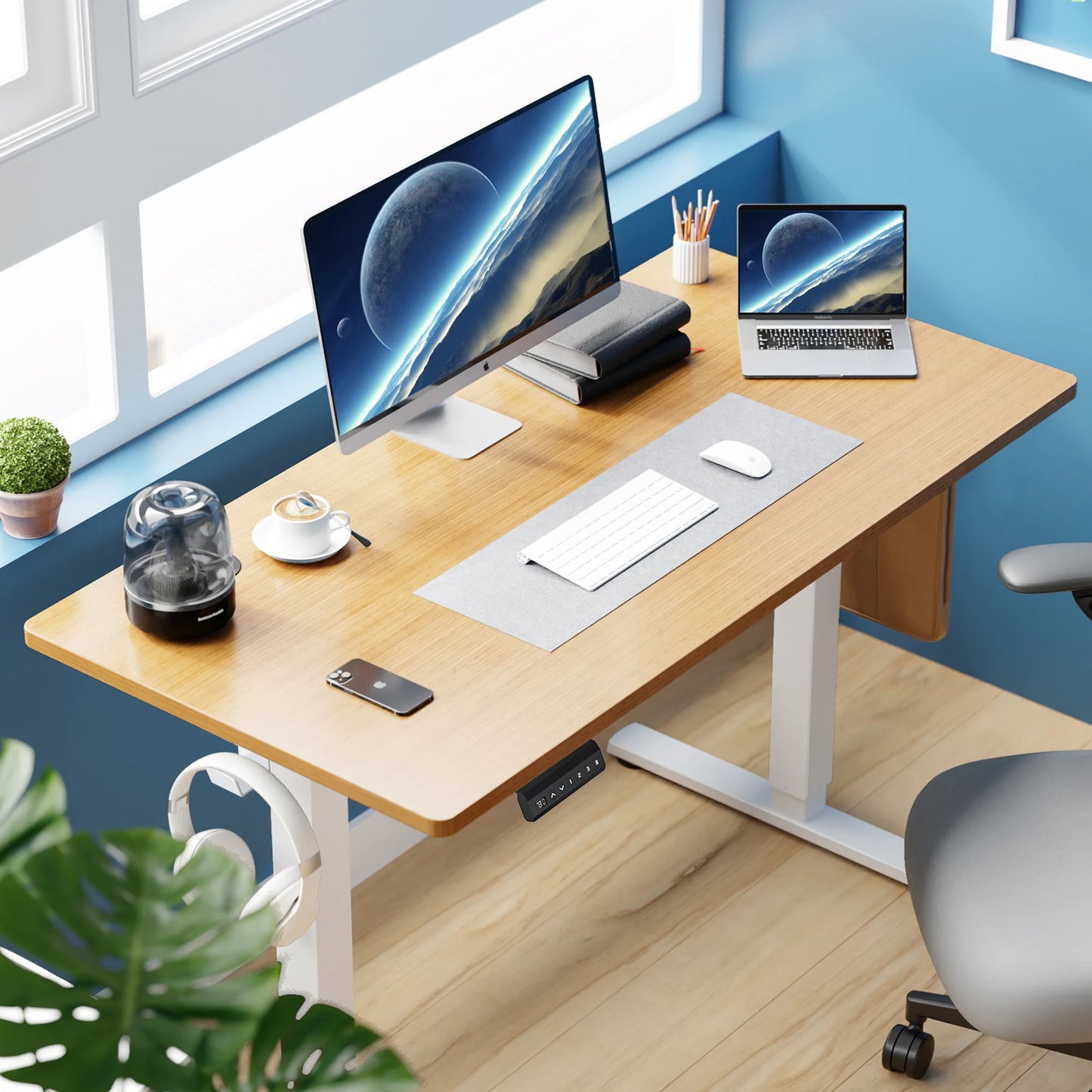 JHK Electric Height Adjustable Standing Desk Sit Stand Workstation