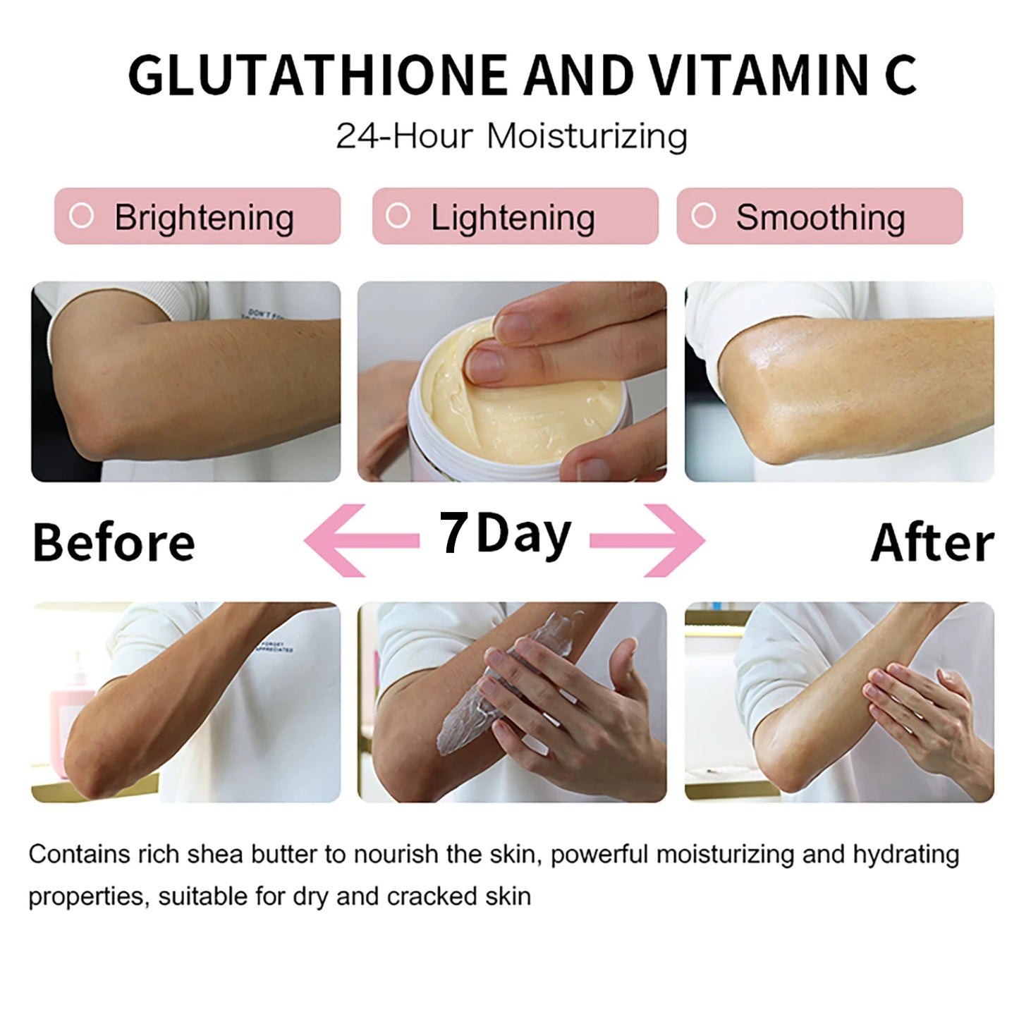 AILKE Whitening Remove Black Spots Facial Skin Care Lotion Moisturizing Cream Body Glutathion Vitamin C Black Skin Face New Set