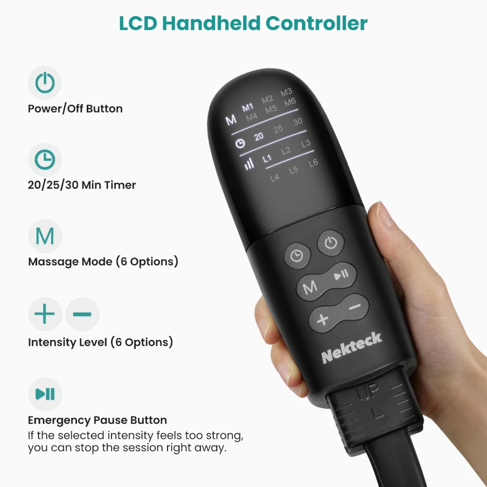 Air Compression Leg Massager for Lymphedema Pain Relief - 6 Level Circulation Booster, Restless Legs Therapy (Parents Bday Gift)