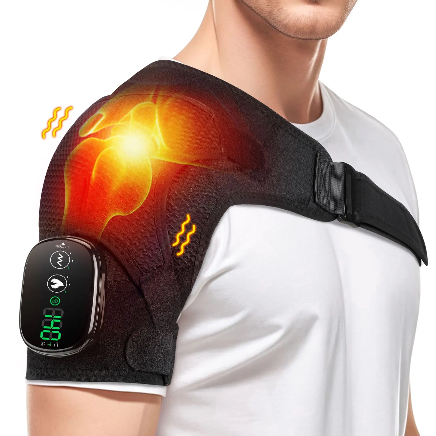 Electric Heating Shoulder Massage Heated Back Shoulder Brace Adjustable Heating Shoulder Massage Belt For Arm Muscle Relaxation