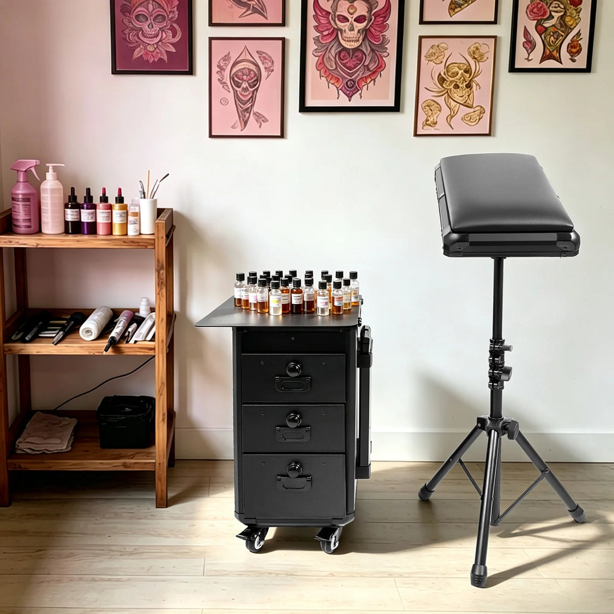 Rolling Makeup Case With Spinner Wheels, Combination Lock, Adjustable Handle