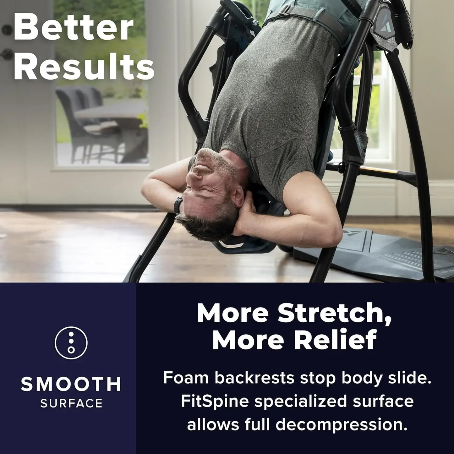 2025NEW FitSpine LX9 Inversion Table, Deluxe Easy-Reach Ankle Lock, Decompression Surface，UL Safety Certified,Heavy-Duty 300 lb