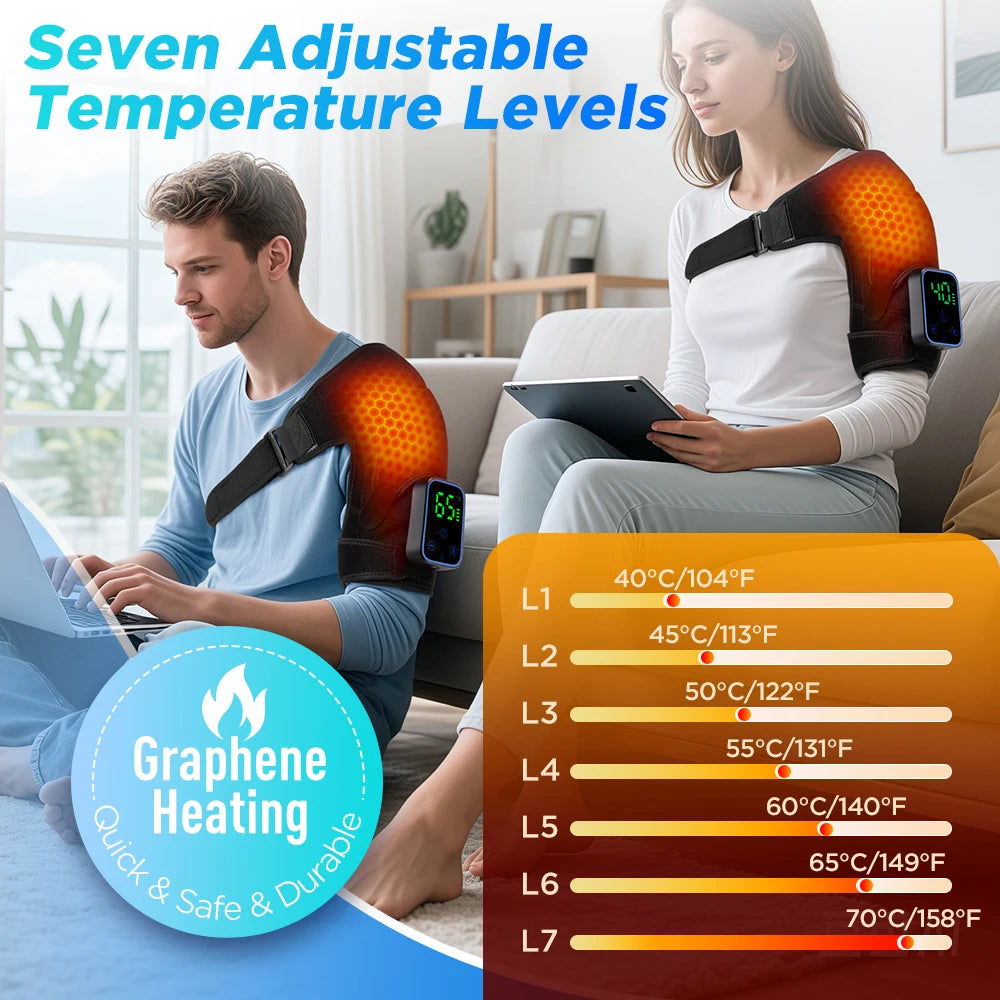AFDEAL App Controlled Heated Shoulder Wrap With Vibration Massage