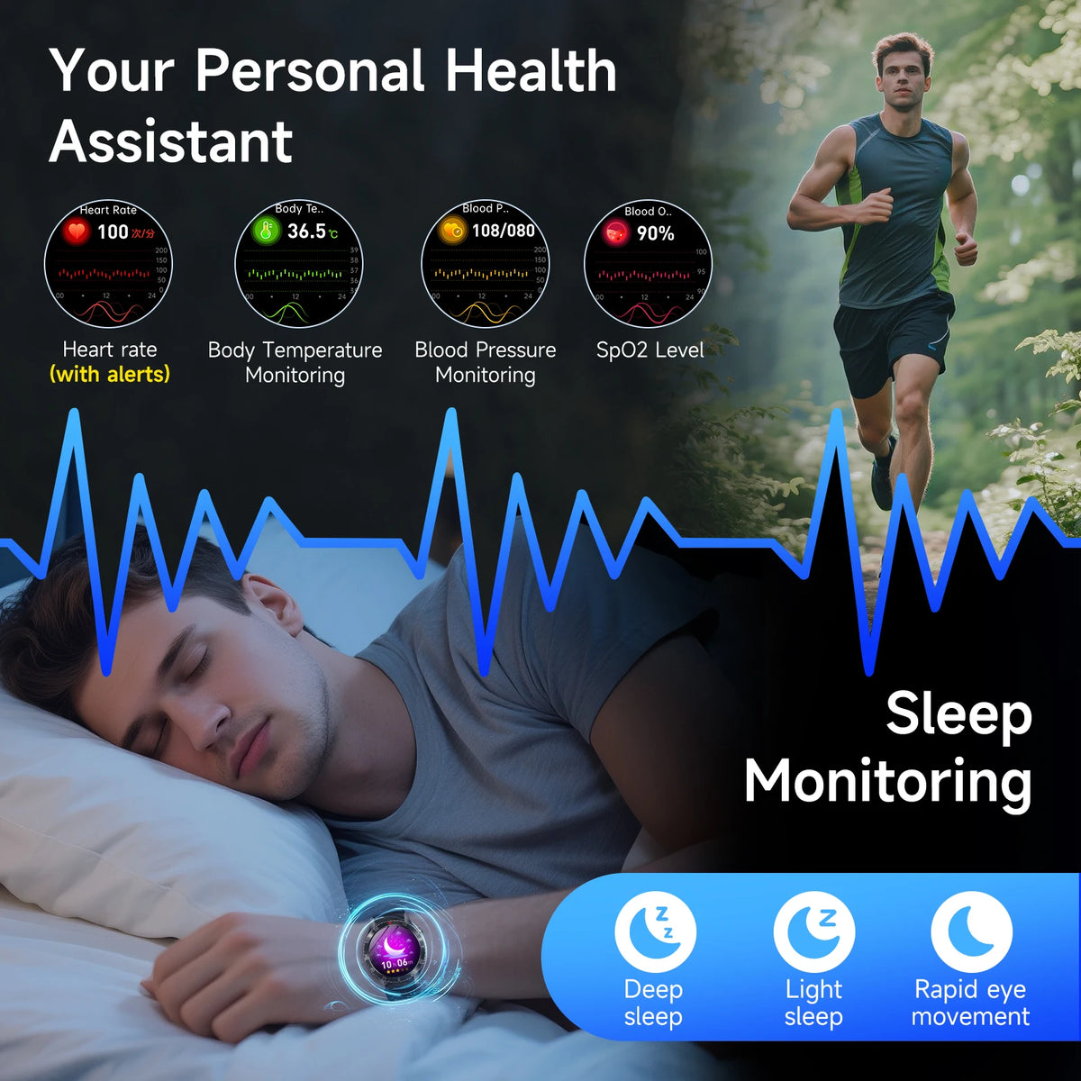 Marsyu ECG PPG Health Tracking Smartwatch With Heart Rate Monitor